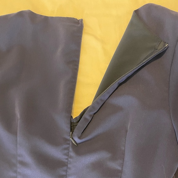 NWOT Rihoas Navy Long-Sleeved Sweetheart Dress w/ Slit, XS - Picture 3 of 6